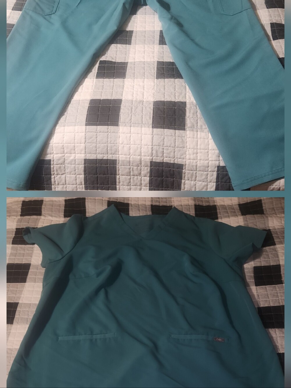 FIGS Scrubs Plus Size Yola Skinny Scrub Pants And Top - Teal (3XL)